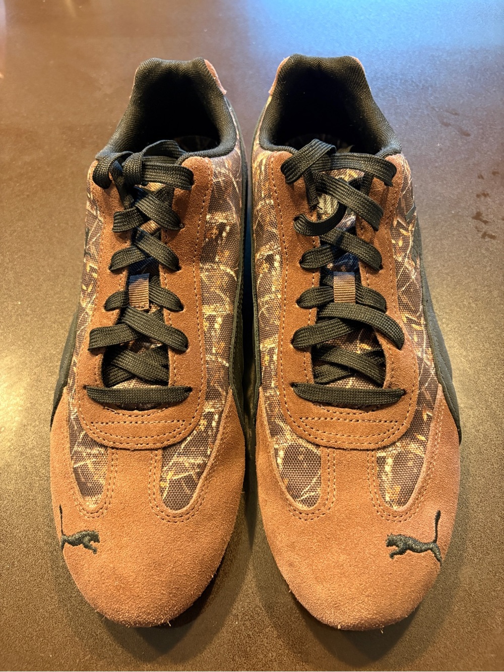 Puma Men’s 11.5 Brown Suede Camouflage Athletic Sneakers